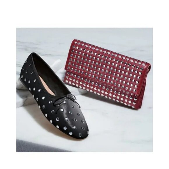 LOEFFLER RANDALL Charlee studded leather small shouder bag - WINE (Defective) - Picture 3 of 11